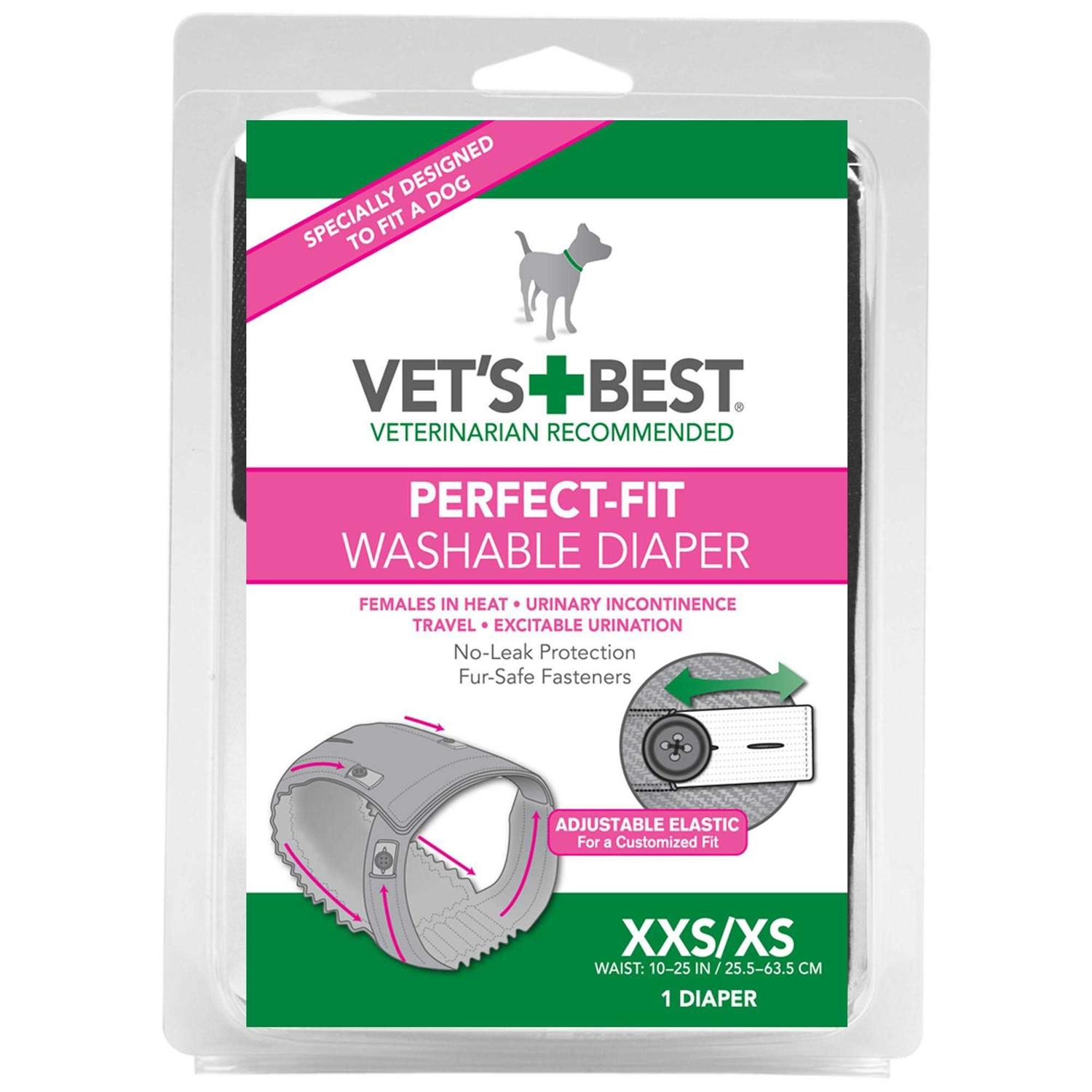 Vet's Best Perfect-Fit Washable Female Dog Diaper 1 Pack - Pet Supplies online store