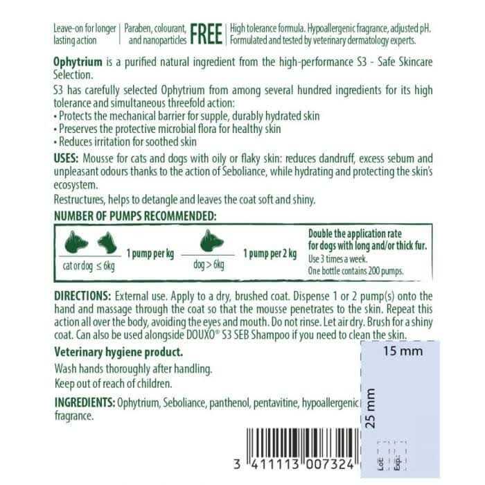 Douxo S3 SEB Mousse - Pet Supplies online store