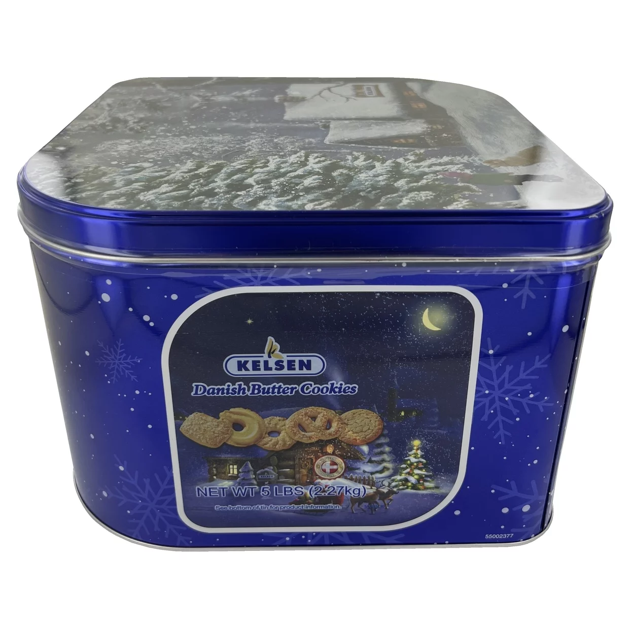 Kelsen Danish Butter Cookies in Decorative Holiday Tin, 80 Ounce (300 Cookies)