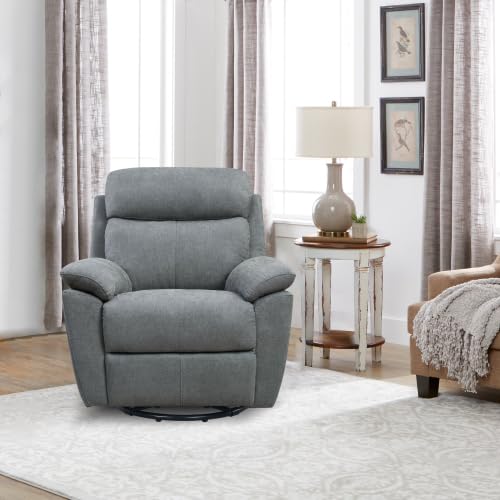 Electric Power Swivel Glider Rocker Recliner Chair with USB Charge Port (Light Grey)