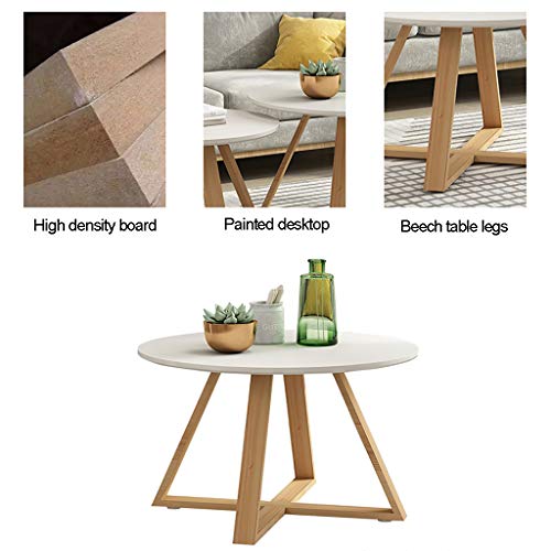 Retro Nest of Tables Set of 2 Coffee Table Sofa Side End Table for Living Room Balcony (Large Table and Small Table)