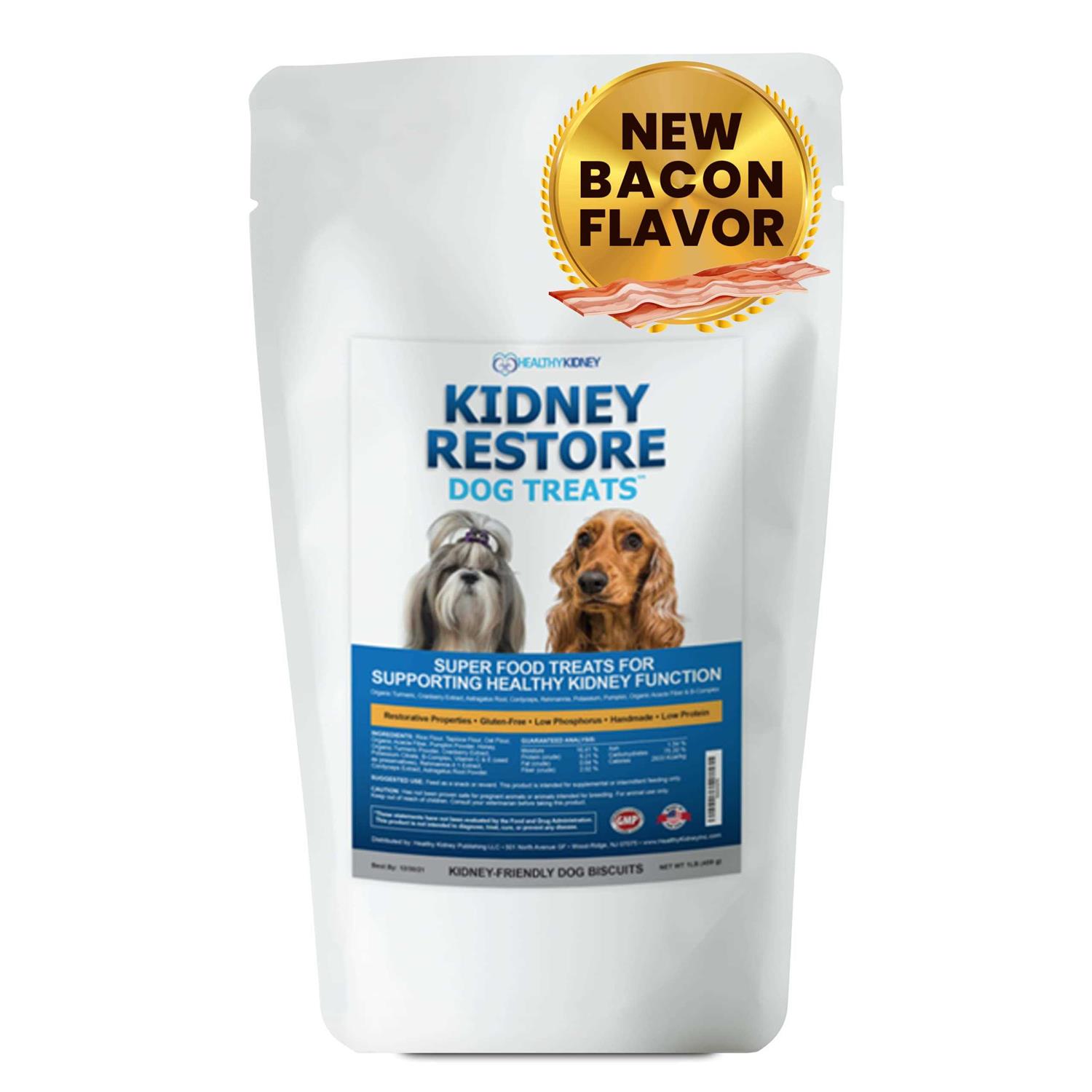 Kidney Restore Bacon Dog Treats Low Protein Dog Treats for Kidney Support for Dogs. Renal Treats for Any Kidney Dog Diet - Pet Supplies online store