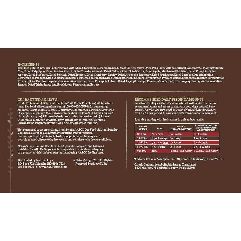 Nature's Logic Canine Beef Meal Feast Dry Dog Food - Pet Supplies online store