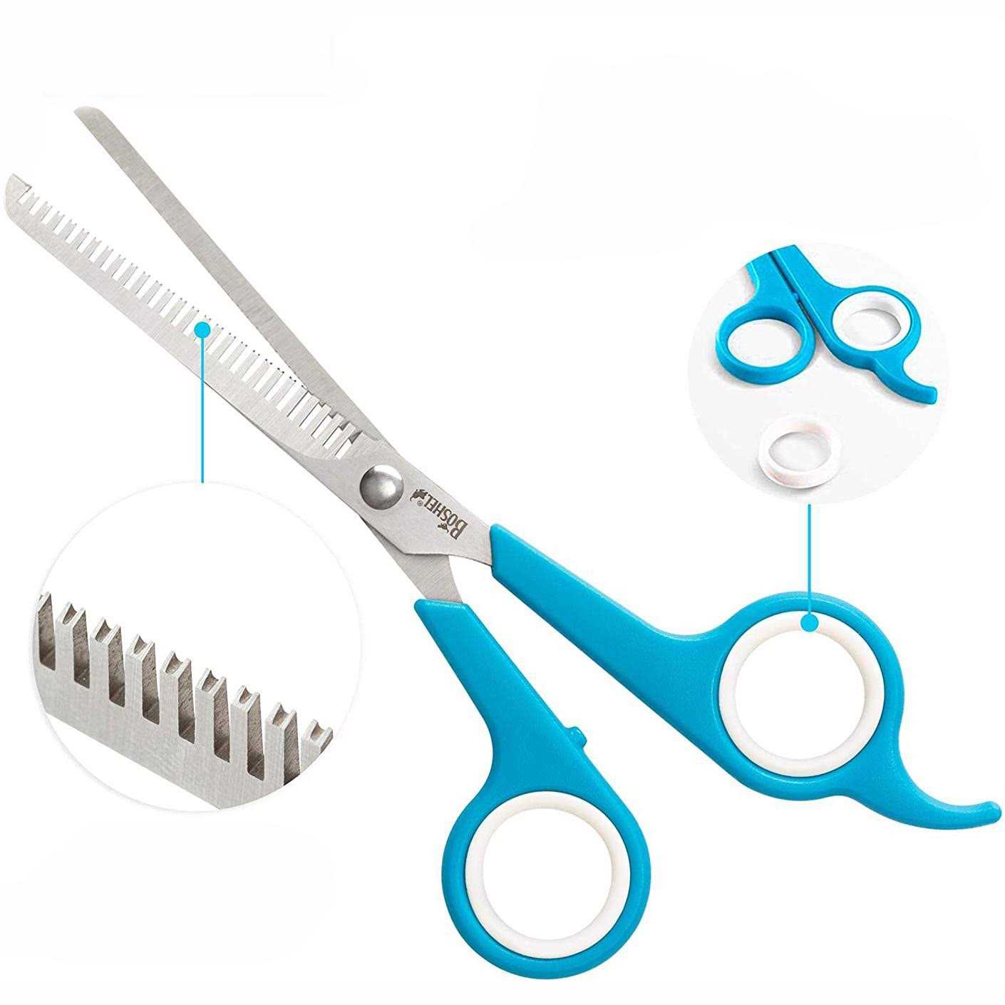 Boshel Dog Thinning Shears 7 inch Straight Dog Trimming Shears With Safe Rounded Tips - Pet Supplies online store