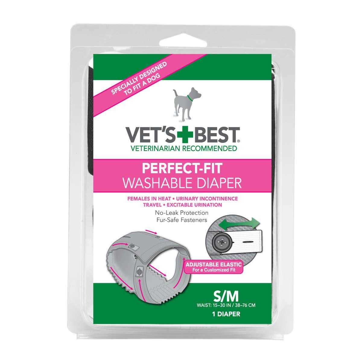 Vet's Best Perfect-Fit Washable Female Dog Diaper 1 Pack - Pet Supplies online store