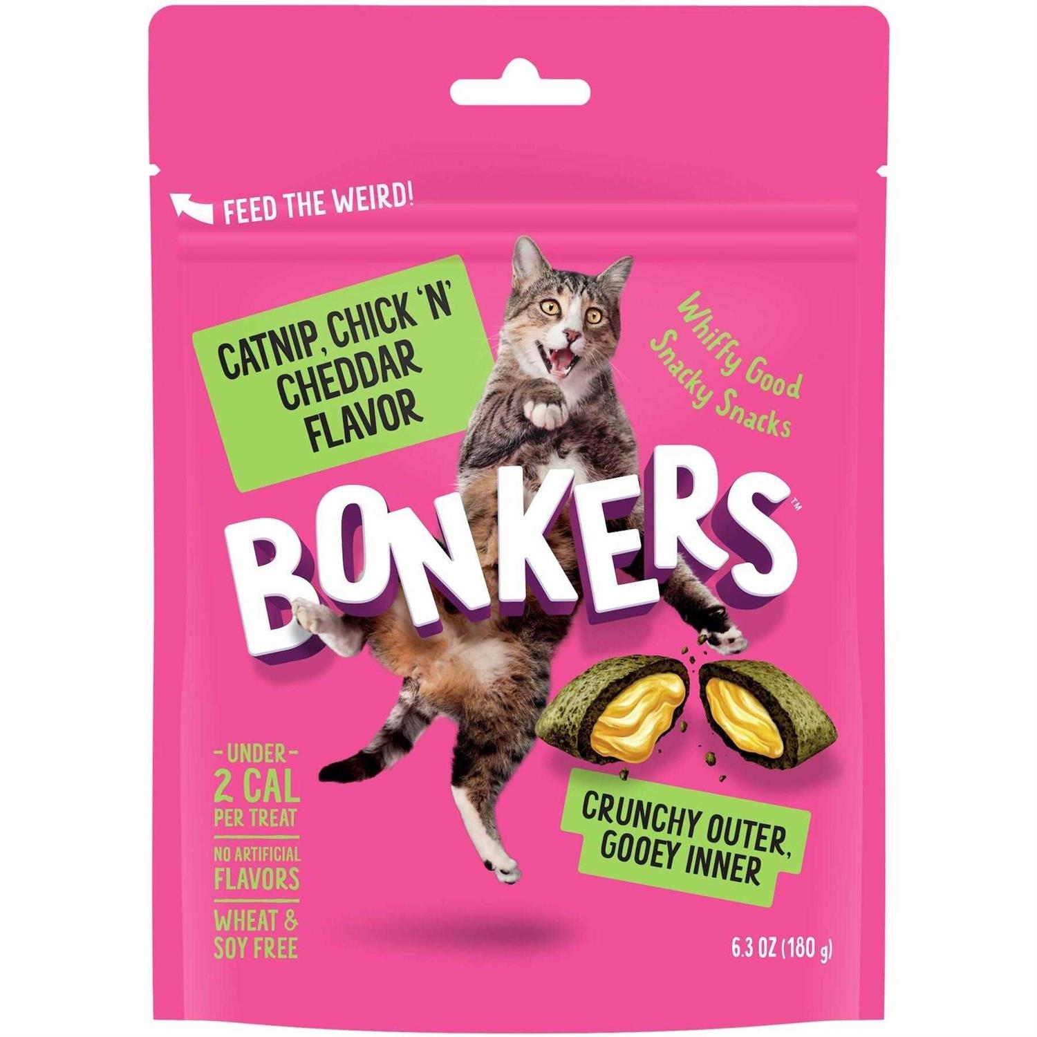 Bonkers Catnip Chick 'N' Cheddar Crunchy Cat Treats - Pet Supplies online store