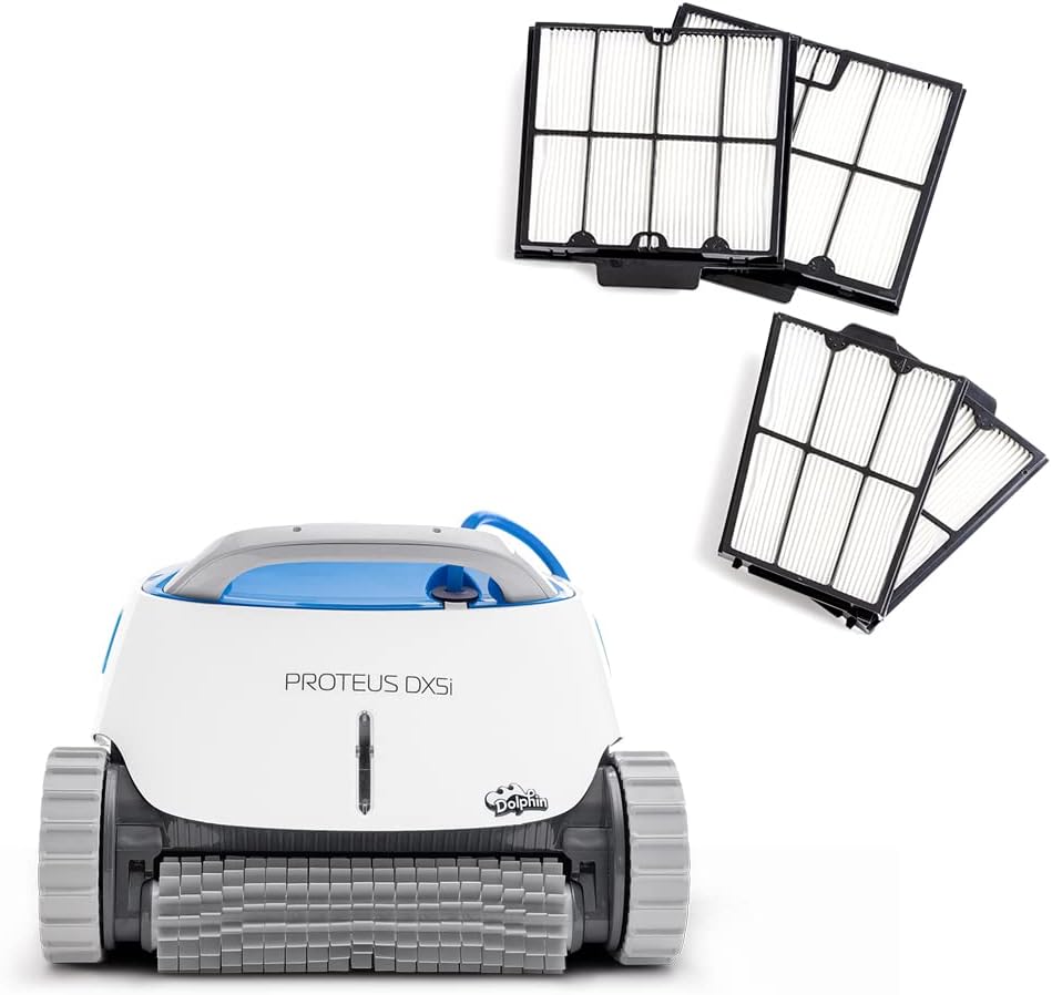 Dolphin Proteus DX5i Wi-Fi Automatic Robotic Pool Vacuum Cleaner Includes Ultra-Fine Filters for an Ultimate Clean, Ideal for In-Ground Pool up to 50 Feet in Length