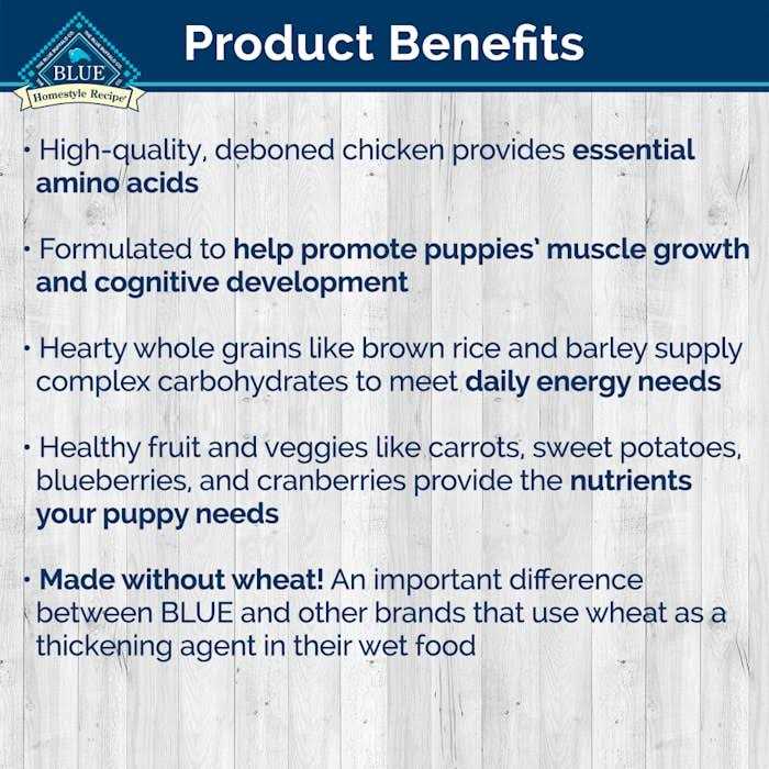 Blue Buffalo Homestyle Recipe Puppy Chicken Dinner Wet Dog Food - Pet Supplies online store