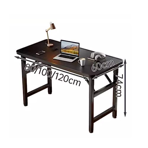 Writing Desk Folding PC Table Home Bedroom Simple Rectangular Desktop PC Table, Small Table Small Dormitory Workbench Study Desk. Home Office Desk (Color : B, Size : 80 * 75 * 60cm) (Brass 12