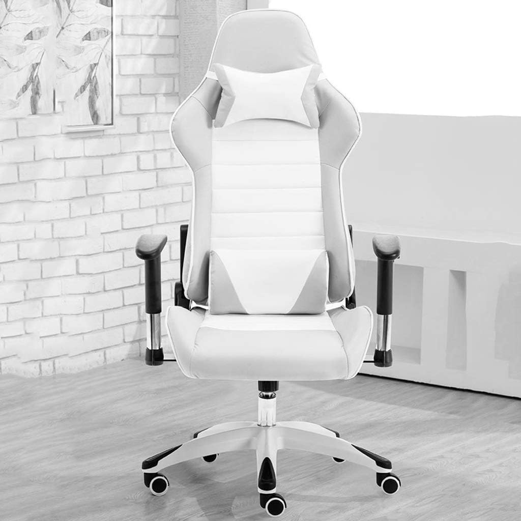 Office Chair, High Office Chair with Adjustable Armrest Lumbar Support Headrest Swivel Task Desk Chair Computer Chair Guest Chairs Reception Chairs (Color : White-Dinosaur Doodle4)
