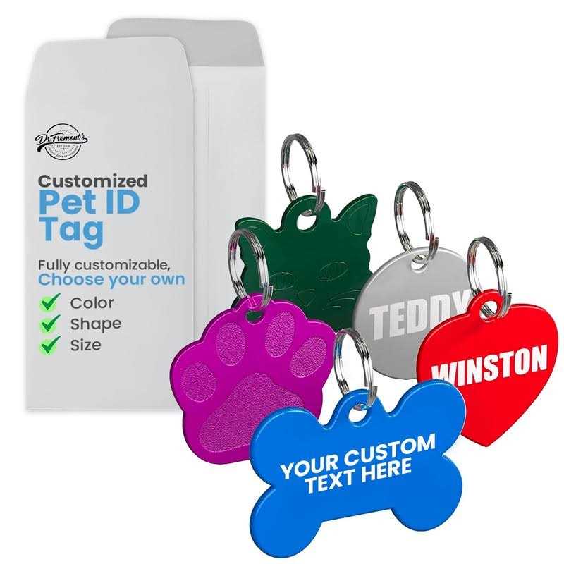 Dr. Fremont's Pet ID Tag Custom for Dog Cat Personalized Many Shapes and Colors to Choose from - Pet Supplies online store