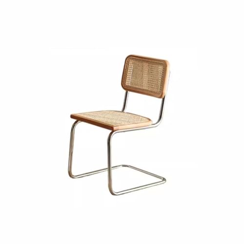 Office Chair Bow-shaped Kitchen Chair, Rattan Backrest Chair, Solid Wood Color Computer Chair, Suitable for Dining Room, Living Room, Bedroom Office Computer Desk Chair(S:46 * 56 * 82.5cm)