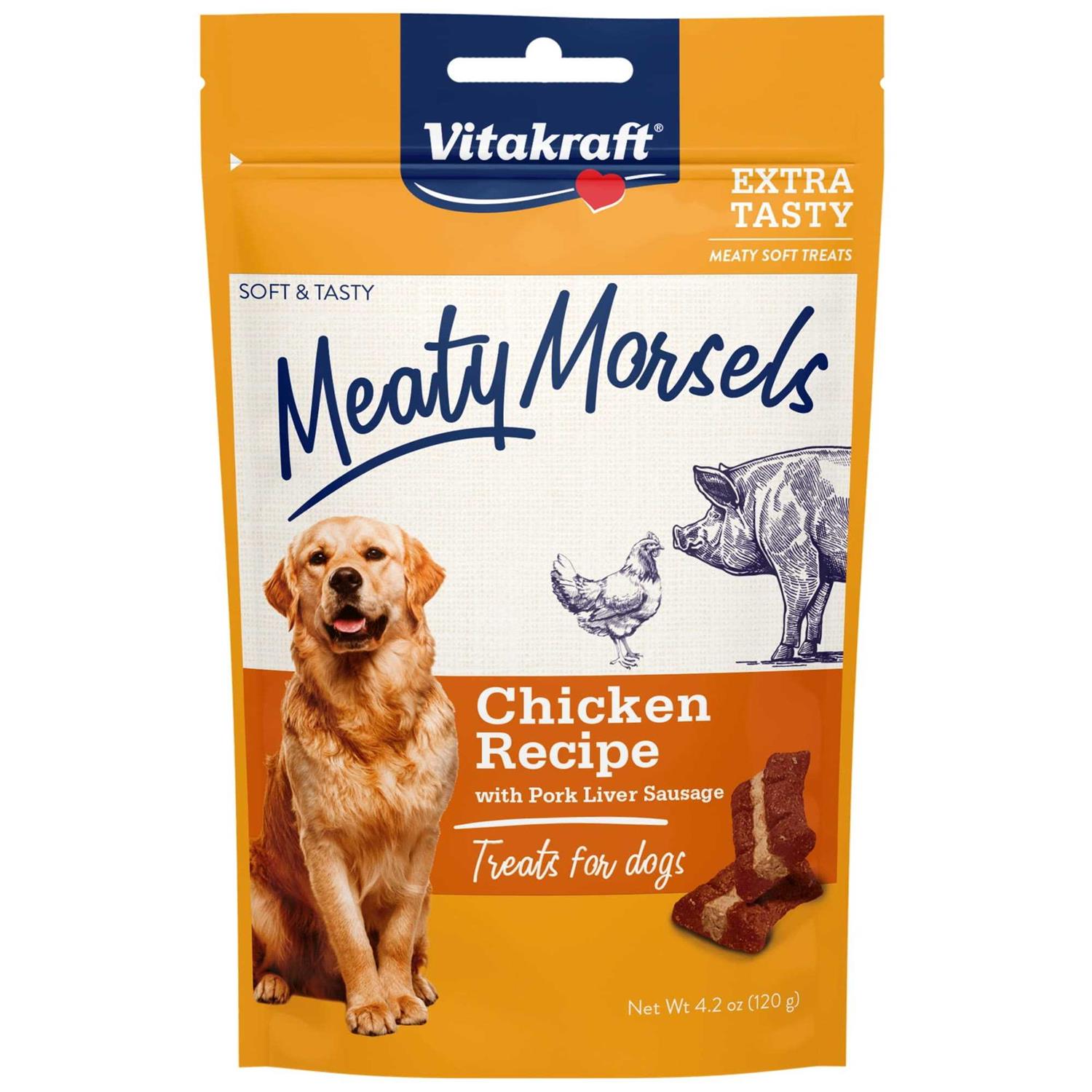 Vitakraft Meaty Morsels Chicken Recipe with Beef & Carrots Dog Treat Mini - Pet Supplies online store
