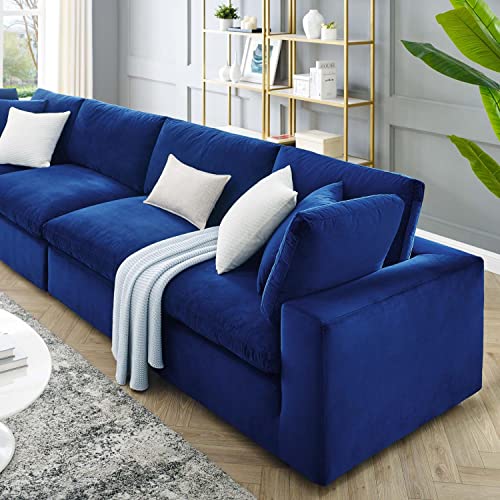 Modway Commix Modular, Extra Large Sofa Sectional, Cognac Performance Velvet