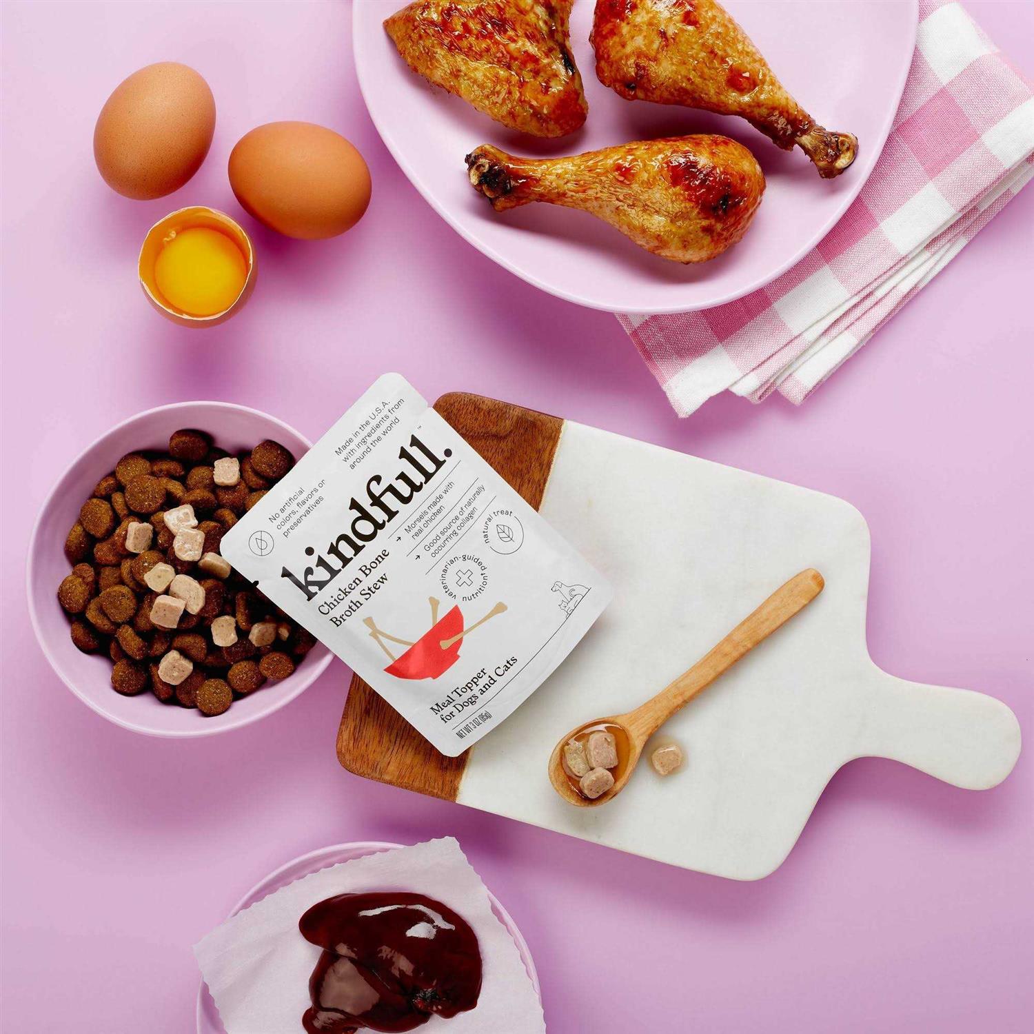 Kindfull Chicken Bone Broth Stew Wet Meal Topper for Dog and Cat Food - Pet Supplies online store