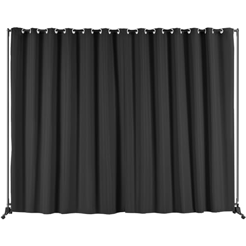 VEVOR Room Divider, 8 ft x 10 ft Portable Panel Room Divider with Wheels Curtain Divider Stand, Room Divider Privacy Screen for Office, Bedroom, Dining Room, Study, Beige