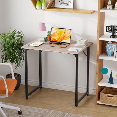 PayLessHere 39 inch Home Office Gaming Desk Modren Simple Style PC Wood and Metal Desk Workstation for Small Space,White Gold