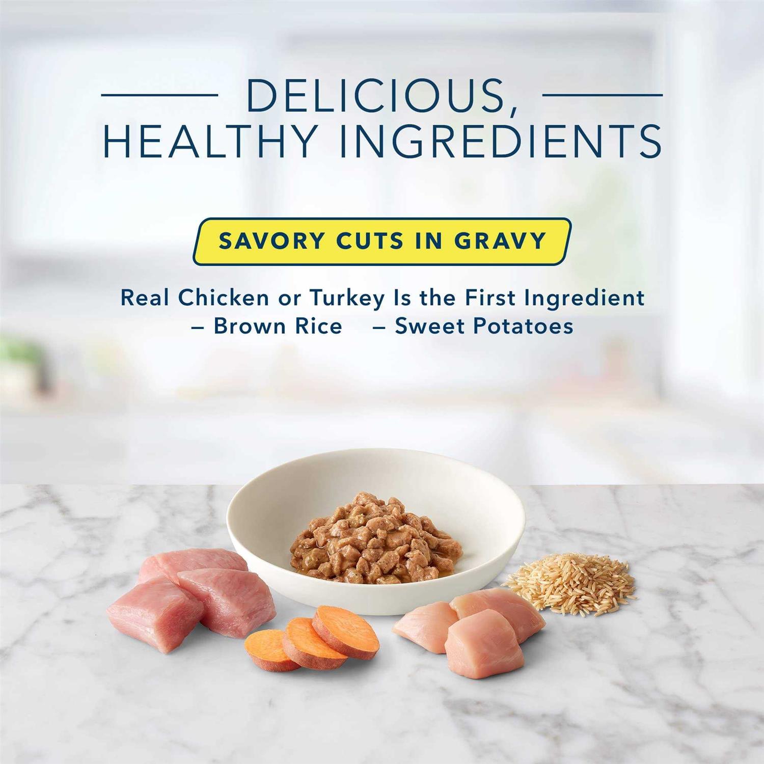 Blue Buffalo Tastefuls Savory Singles Adult Cuts in Gravy Wet Cat Food - Pet Supplies online store