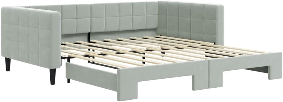 Daybed with Trundle Light Gray 39.4