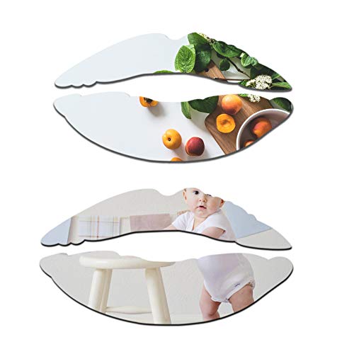 4 Pcs Rounded Corner Wall Mirror Stickers, Mirrors for Wall Bedroom Decor, Full Length Mirror Stickers as Bathroom Mirror, Mirror Tiles Self Adhesive Frameless Full-Length Mirror (26 cm/10 in)