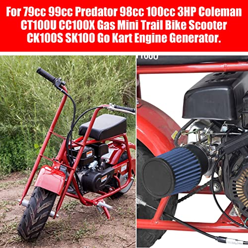 GREHUA Mini Bike Carburetor Carb Adapter Kit Compatible with Coleman CT100U CC100X 79cc Predator 98cc 100cc 3HP Gas Mini Trail Bike CK100S SK100 Go Kart 152F 154F Engine GEN1100 GEN154 Generator Black