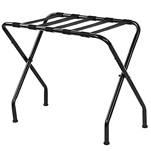 Metal Luggage Rack, Guest Room Folding Suitcase Stand, Hold up to 100 lb, Space Saving Suitcase Holder Metal Foldable Suitcase Stand Luggage Holder for Guest Room, Hotel, Bedroom