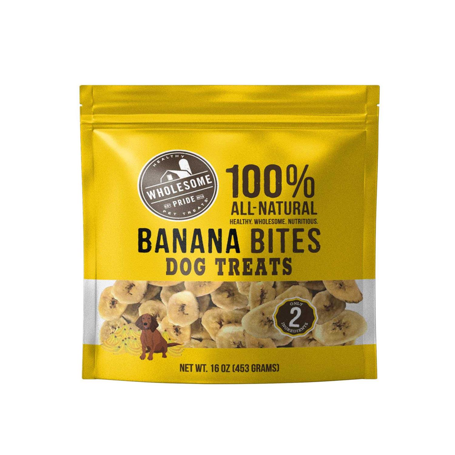 Wholesome Pride Banana Bites Dog Treats - Pet Supplies online store