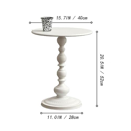 Modern Round End Table for Home Decor Side Table Metal Table Easy Assembly Small Black Table, 15.7 x 20.5 Inches Black