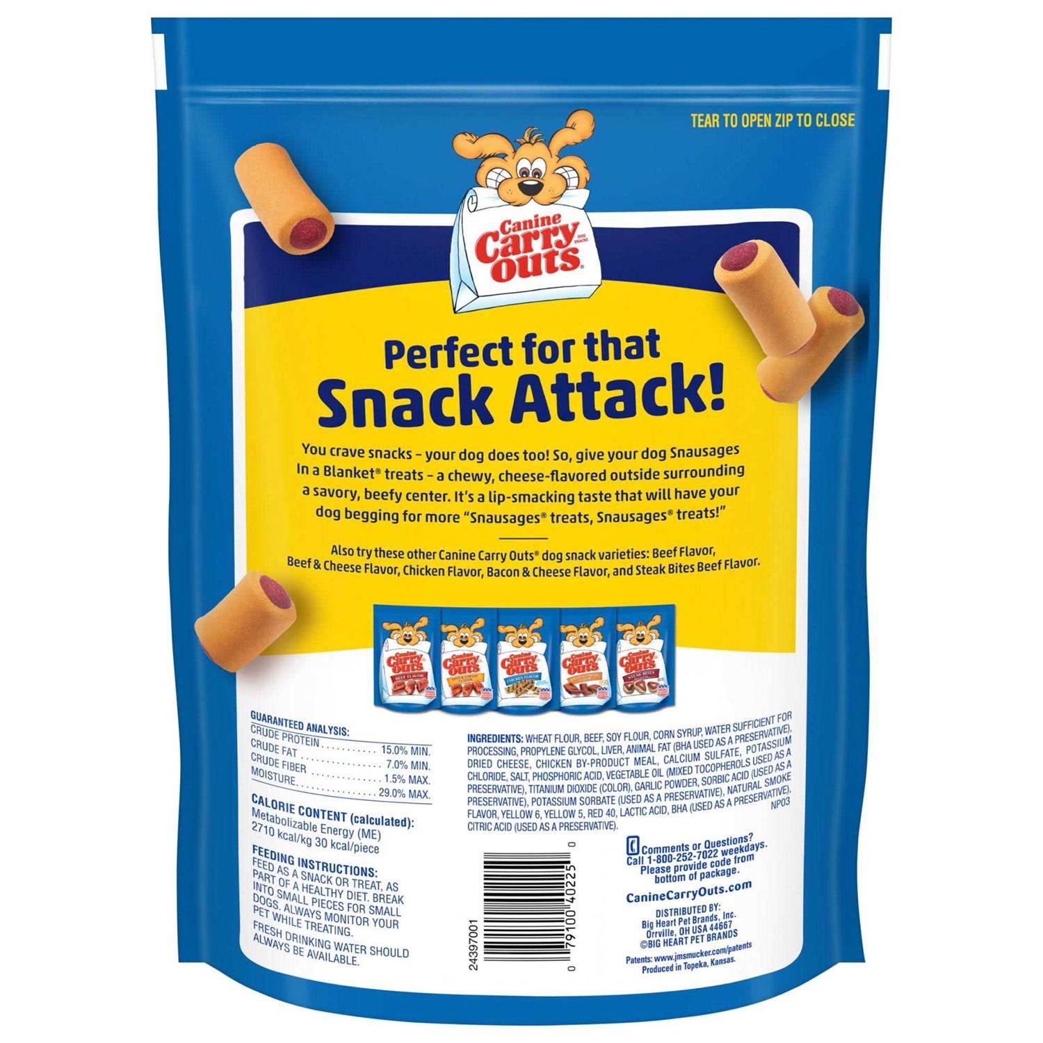 Canine Carry Outs Snausages in a Blanket Dog Treats Beef Cheese - Pet Supplies online store