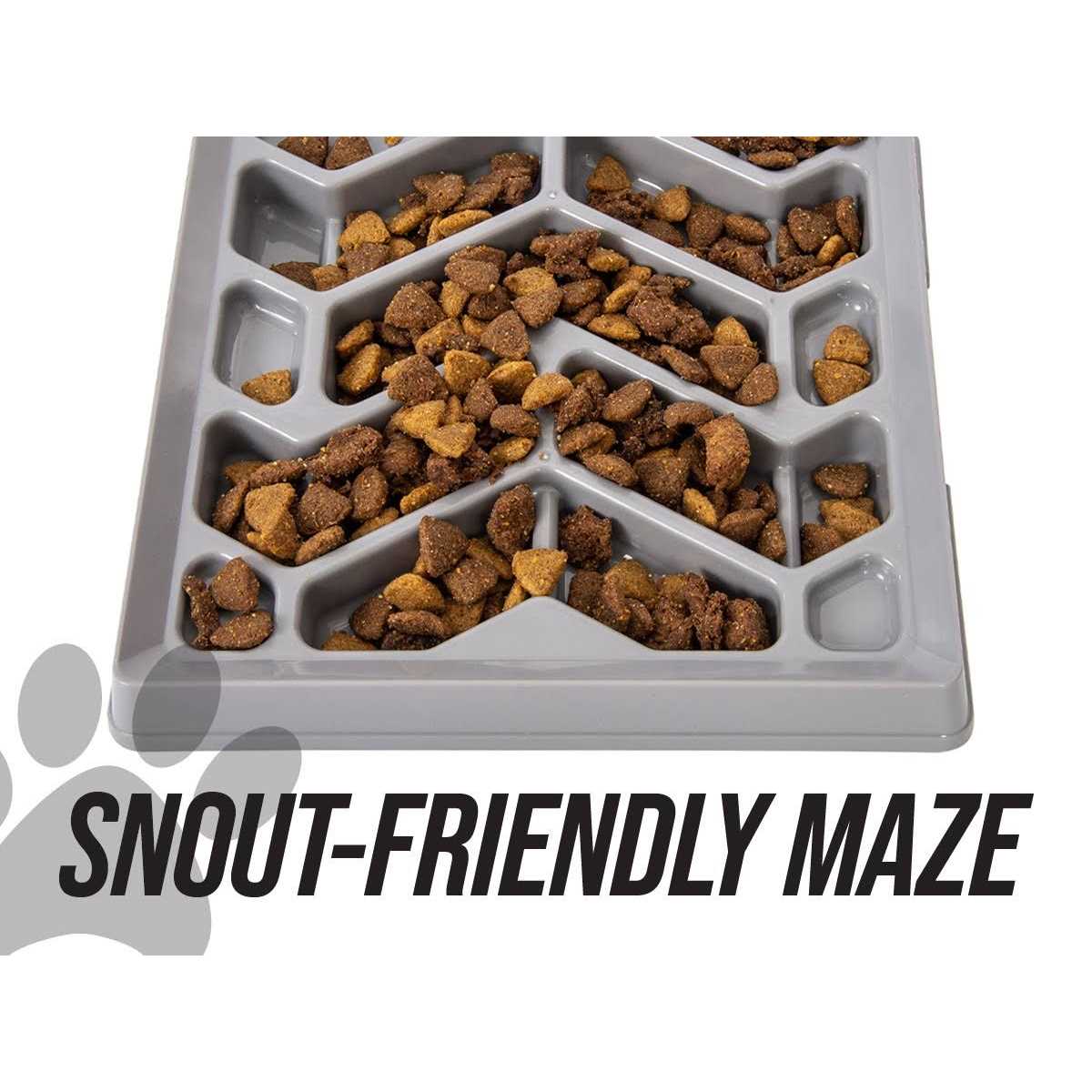 Leashboss Flat Face Feeder Tilted Slow Feed Bowl for Short Snout Dogs & Cats - Pet Supplies online store