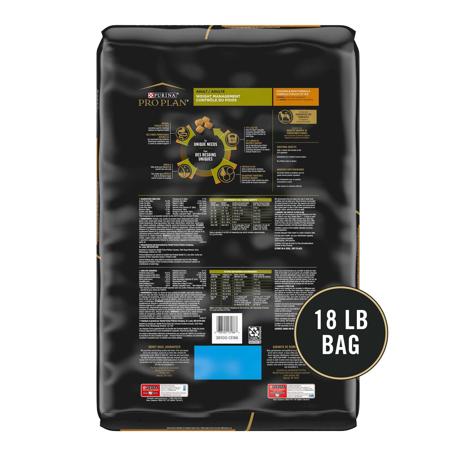 Purina Pro Plan Adult Weight Management Formula Dry Dog Food - Pet Supplies online store