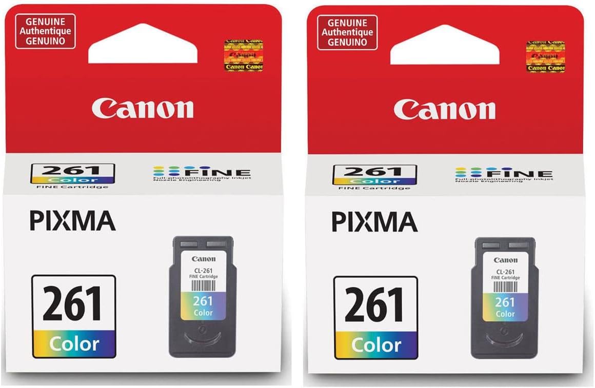 Canon 2 Pack CL-261 Color Ink Cartridge for PIXMA TR7020, TR7020a, TS5320, TS6420, TS6420a Printers