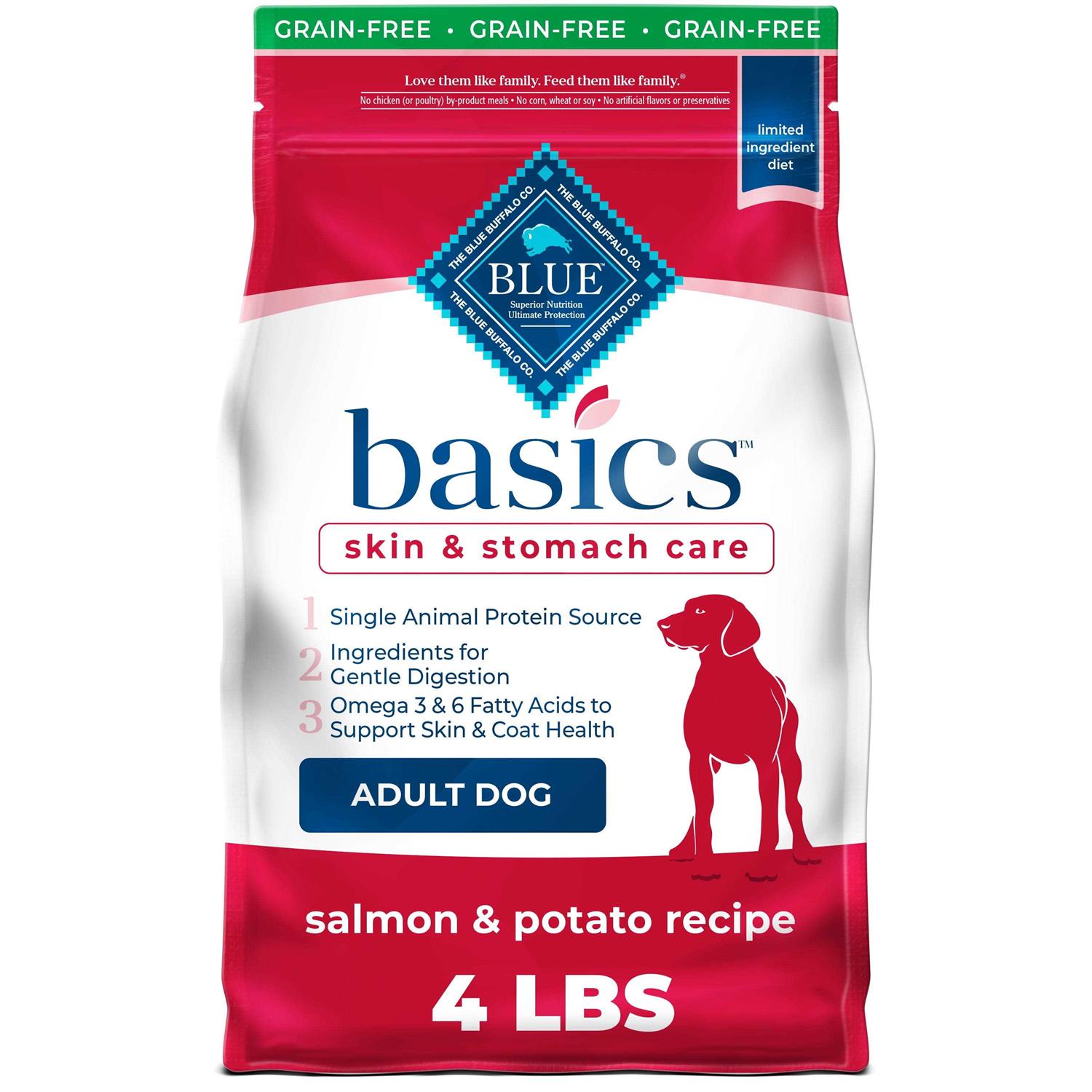 Blue Buffalo Basics Skin & Stomach Care Grain Free Adult Dry Dog Food Salmon & Potato - Pet Supplies online store