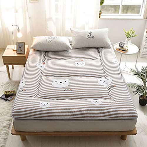 KASAN Japanese Traditional Futon, Soft Futon Floor Mattress, Breathable Tatami Fold Wool Wrap Mattress,Thick Warm Bed Pad Double Sleeping Mat,Blue,200x220cm (79x87in)