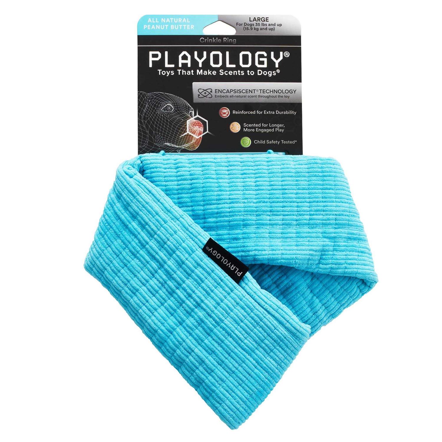 Playology Plush Crinkle Ring Peanut Butter Scented Dog Toy - Pet Supplies online store