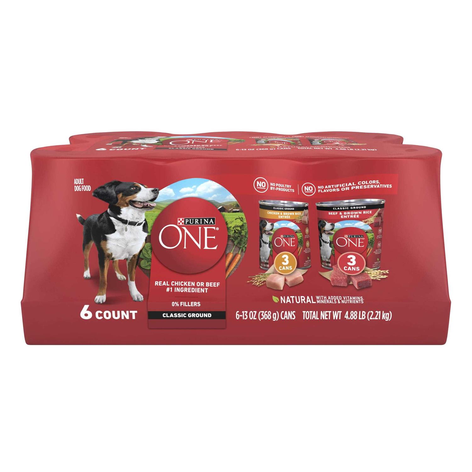 Purina ONE SmartBlend Classic Ground Chicken & Beef Entrée Wet Dog Food - Pet Supplies online store