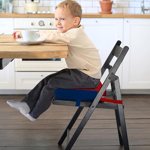 Extra Wide Chair Seat Cushion - Portable Washable Thick Memory Foam Cushion with Strap, Booster Seat with Non-Slip Bottom for Kitchen Chair Office Chairs Carry Seats