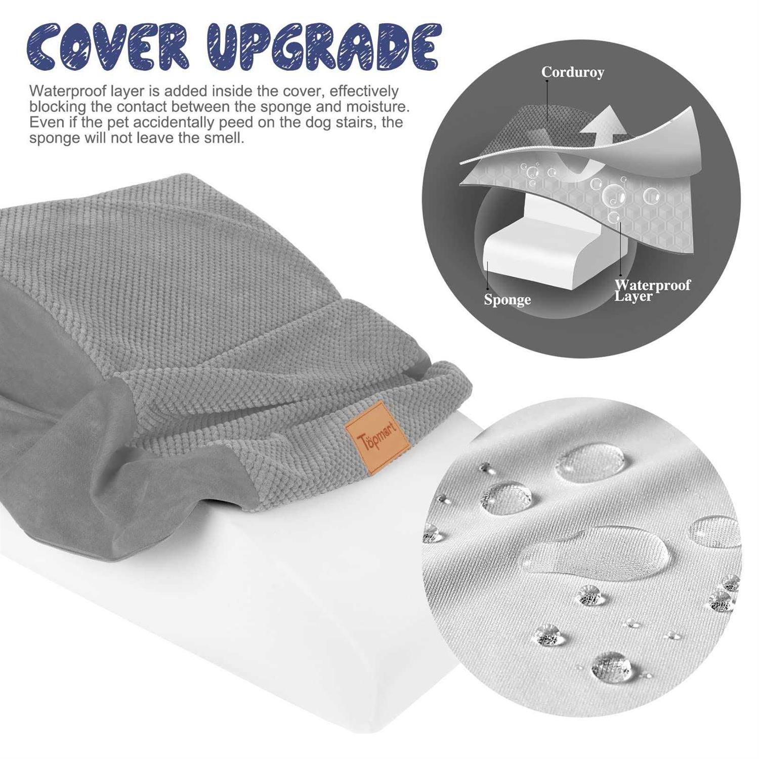 Topmart High Density Foam Dog Ramp&Steps 2 Tiers High,Non-Slip Dog Stairs,Soft Foam Dog Ladder Best for Dogs - Pet Supplies online store