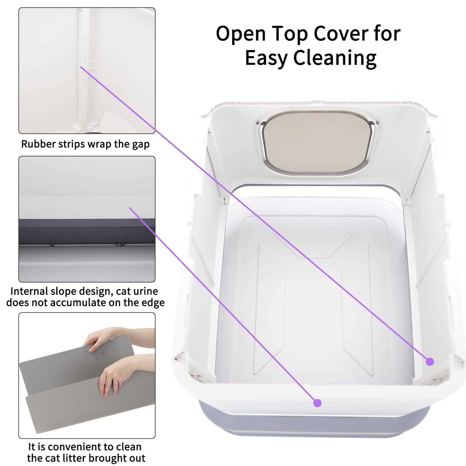 RIZZARI Millions Sold Wordwide Cat Litter Box Large Top Entry Anti-Splashing Litter Box with Lid - Pet Supplies online store