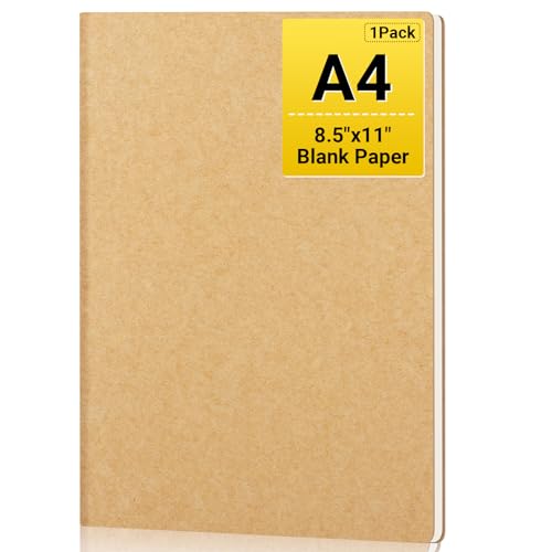 EUSOAR Kraft Notebooks, 12 Packs Large A4 8.5
