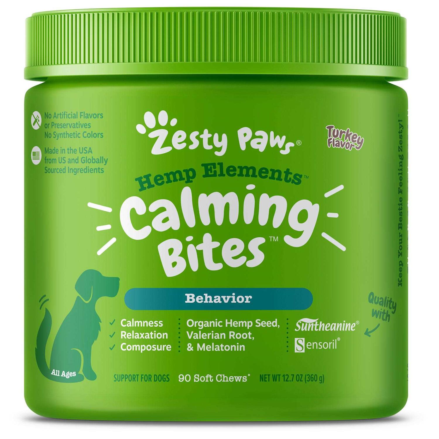 Zesty Paws Hemp Elements Calming Bites for Dogs - Pet Supplies online store