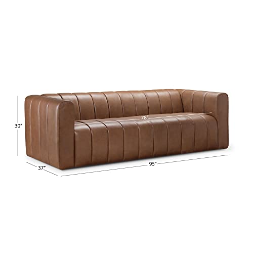 Abbyson Living 100% Top Grain Leather Sofa (Camel)