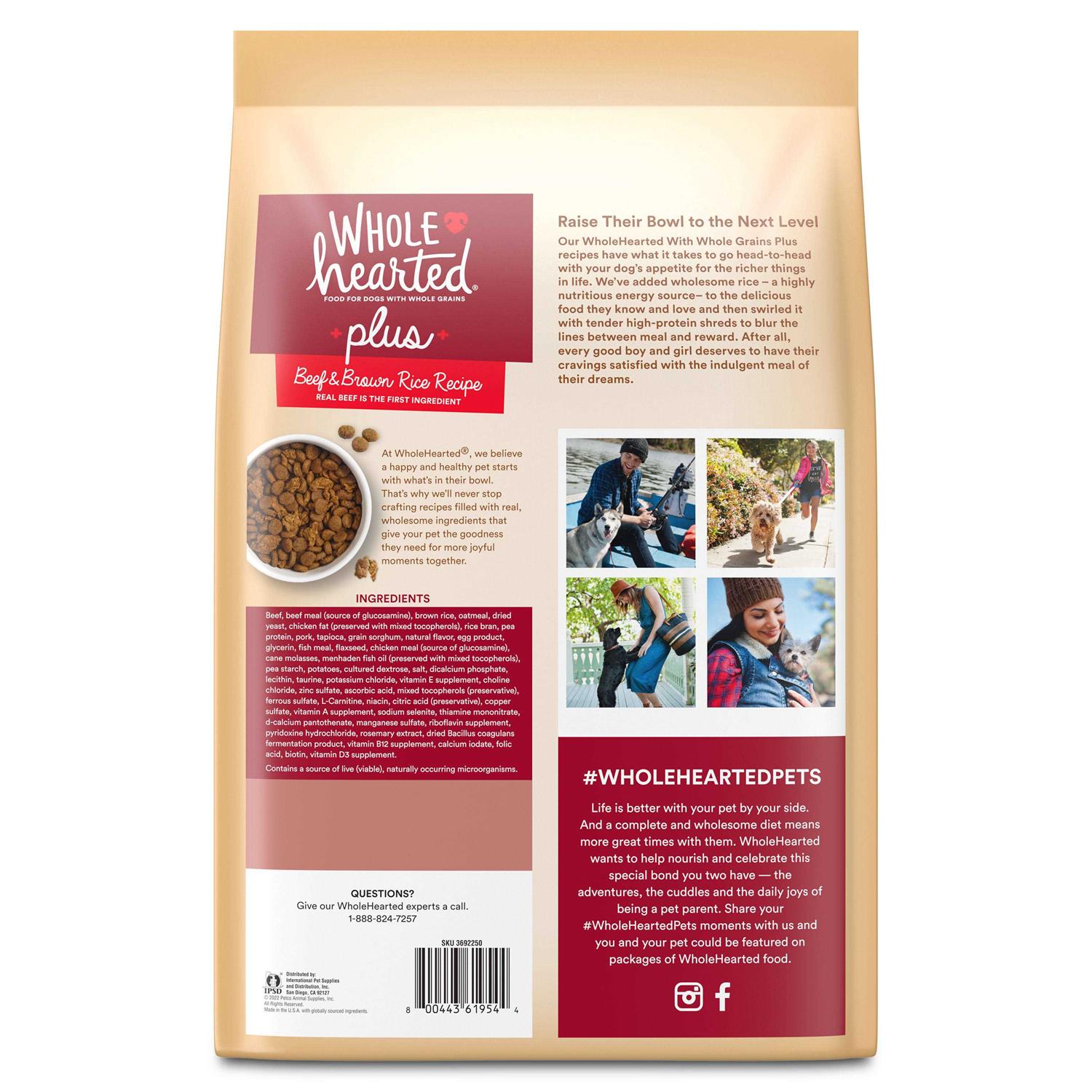 WholeHearted Plus Brown Rice Recipe with Whole Grains Dry Dog Food - Pet Supplies online store