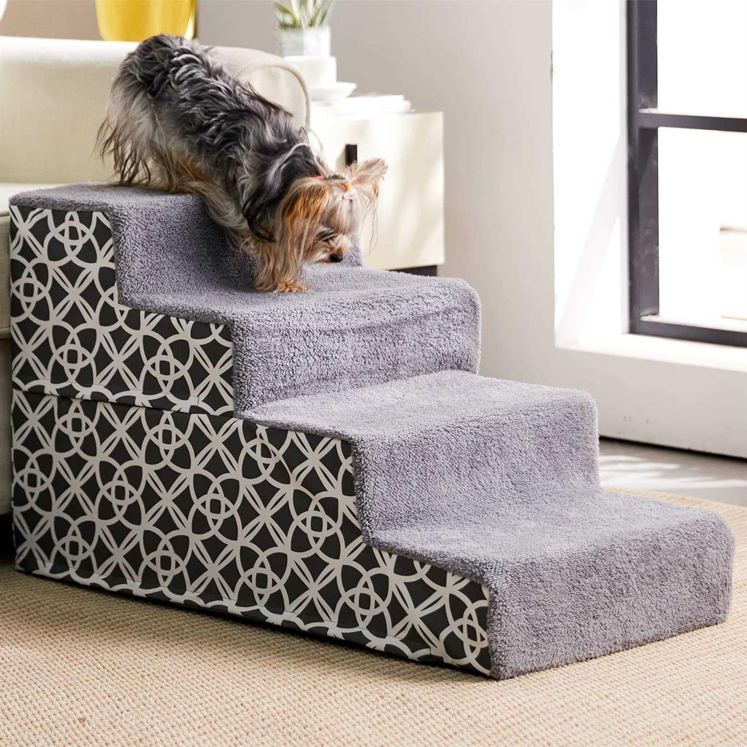 BFPETHOME Dog Stairs and Steps, for Small Medium Dogs and Cats, Pet Stairs and Dog Foam Steps for High Bed and Couch - Pet Supplies online store