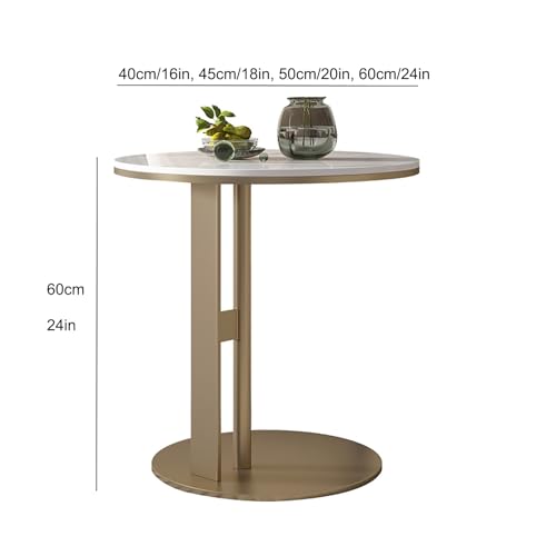 Round Coffee Table, Modern Coffee Table for Home Office, Side End Table for Living Room, for Home Office,Round Center Tables Living Room, Sturdy and Easy Assembly (Color : Gold, Size : 60cm/24in)