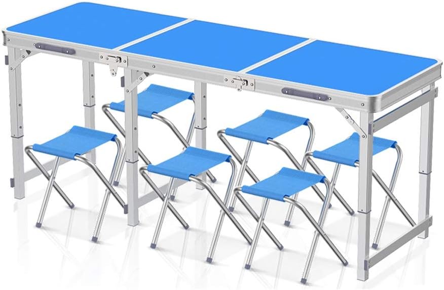 MaGiLL Portable Garden Leisure Tables and Chairs Multi-Person Outdoor Picnic Tables and Chairs Fast Folding Travel Table with Seats (Size : B) (A) (A) ()