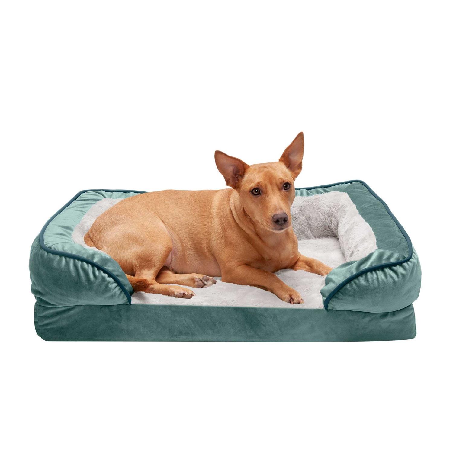 FurHaven Sofa Dog Bed Velvet Waves Perfect Comfort - Pet Supplies online store