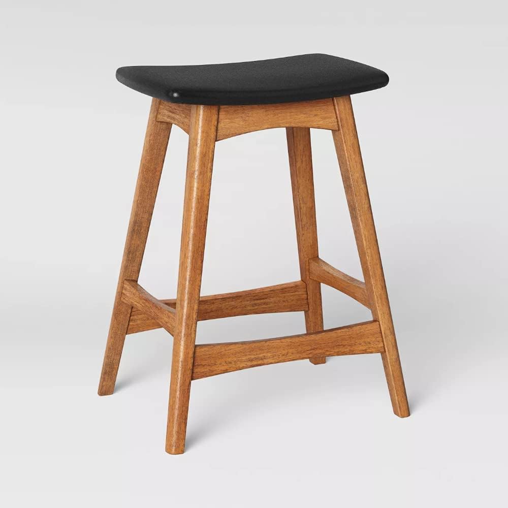 Project 62 Domela Modern Saddle Barstool Faux Leather Brown