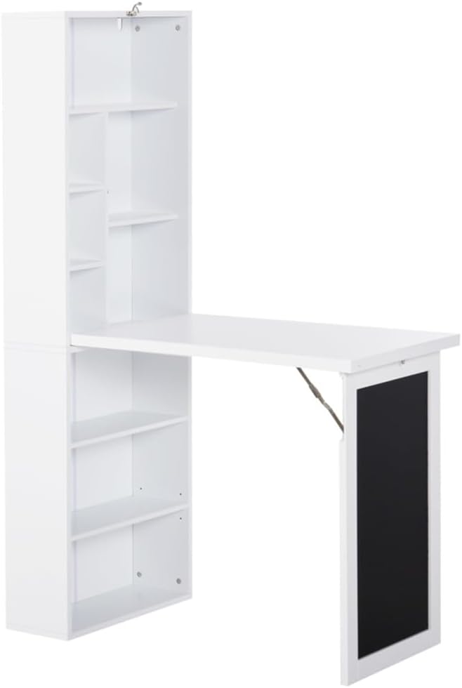 Wall Mounted Table, Fold Out Convertible Desk Multi-Function Computer Desk Writing Desk Home Office Wood Wall Floating Desk, Floating Desk Space Saving Wall Mount Table,Fold Out Desk