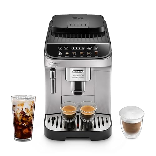 De'Longhi Magnifica Evo Automatic Espresso & Coffee Machine with Auto Milk Frother, Built-in Grinder & Auto-Clean Function - For Latte, Cappuccino, Americano, Iced Coffee, ECAM29084SB , Silver